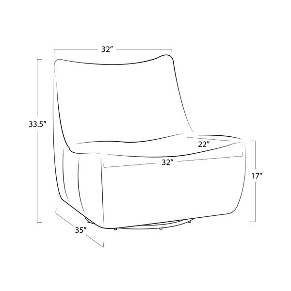 Flynn Leather Chair Line Drawing